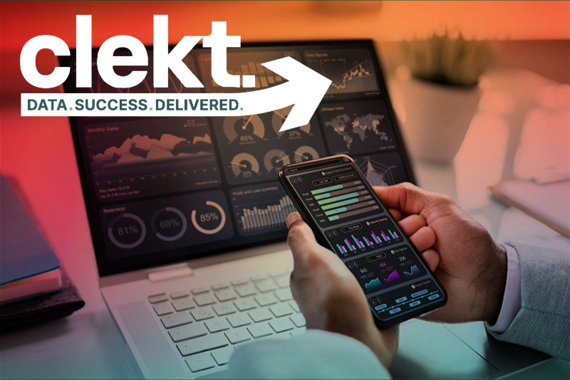 Clekt logo Overlay data success delivered