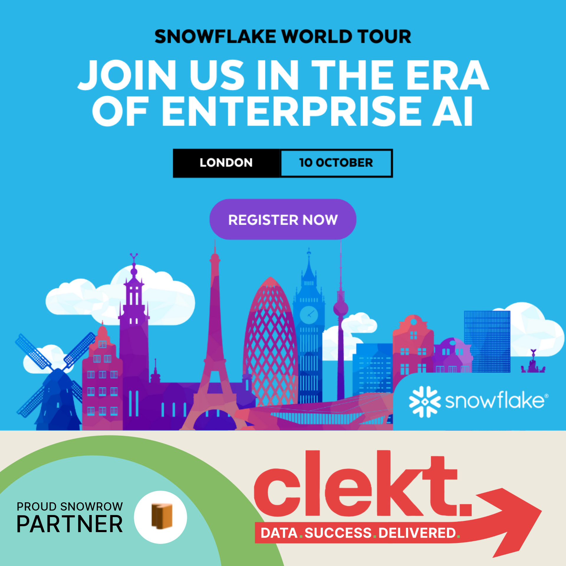 Snowflake Data Cloud World Tour 2024 Clekt Select Partner